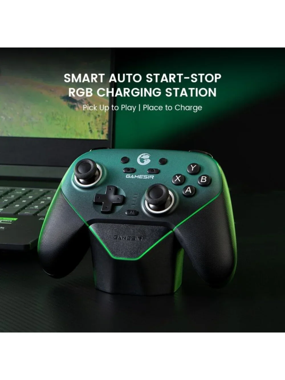 Wireless Gaming Controller for PC/Switch/iOS/Android, RGB Lighting, Hall Effect